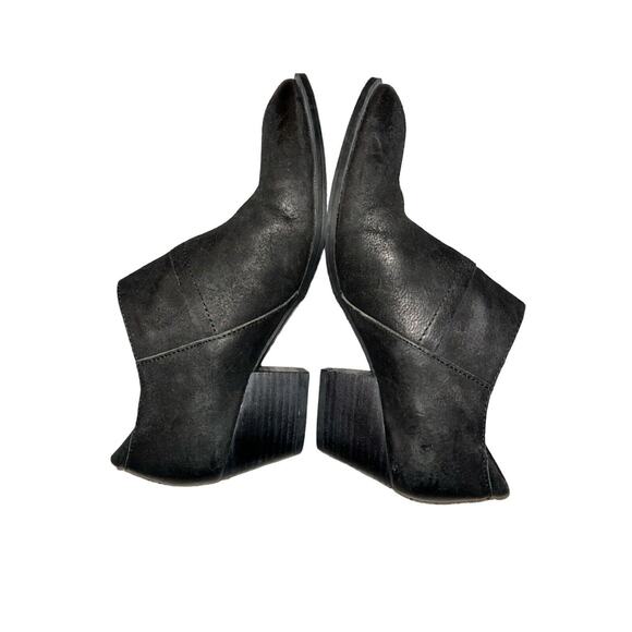 Franco Sarto Greco Womens Size 7M Black Leather Side Zips Heeled Ankle Booties - Picture 6 of 10